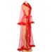STAR NIGHT | Пенюар длинный с окантовкой мехом и атласным поясом Star Night Nightgown красный, XS-S. Цена 2 650 грн. Фото: 4