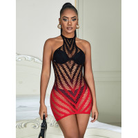 STAR NIGHT | Платье чулок эластичное Star Night черное-красное XS-M. Цена 641 грн