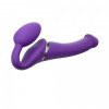 Безремневой страпон с вибрацией Strap-On-Me Vibrating Violet size M диаметр 3,3см, пульт ДУ, регулируемый