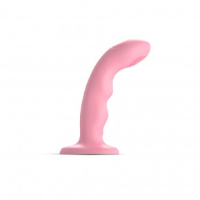 Strap-On-Me | Насадка для страпона с двойной точечной пульсацией Strap-On-Me TAPPING DILDO WAVE - CORAL PINK. Ціна: 3484 грн