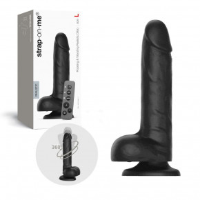 Strap-On-Me | Фаллоимитатор с вибрацией и ротацией Strap-On-Me Rotating & Vibrating Realistic Dildo - L - Black. Ціна: 5949 грн