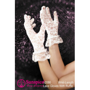 Sunspice | Перчатки короткие кружевные Sunspice, белый. Цена: 295 грн
