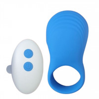 Sweet Em | Эрекционное виброкольцо Sweet Em с пультом, синий, 8.5 х 4.5 см. Цена 1 039 грн