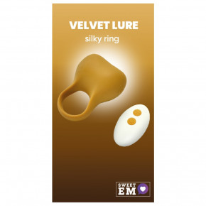 Sweet Em | Эрекционное виброкольцо Sweet Em Silky Ring с пультом, желтое, 7.6 х 5.7 см. Цена: 1 399 грн