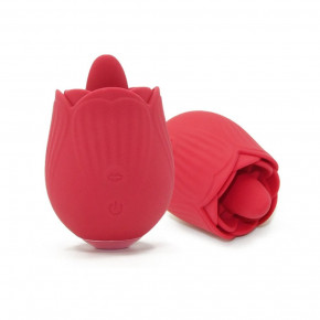 Sweet Em | Вибратор розочка з язычком Sweet Em Red. Цена: 1 850 грн