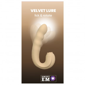 Sweet Em | Вибратор с клиторальным стимулятором-язычком Sweet Em, бежевый, 15.8 х 8.7 х 4.1 см. Цена: 1 759 грн