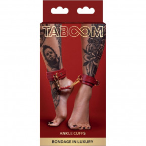 TABOOM | Поножі з карабінами Taboom червоні, Золотиста фурнітура. Ціна: 1675 грн