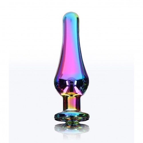 TOY JOY | Анальная пробка металлическая с кристаллом ToyJoy Twilight Bum Bijou радужный, Small. Цена 750 грн