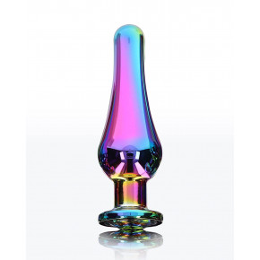 TOY JOY | Анальная пробка металлическая со стразом ToyJoy Twilight Bum Bijou, радужный, Medium. Цена: 995 грн