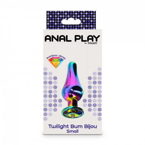 TOY JOY | Анальная пробка металлическая с кристаллом ToyJoy Twilight Bum Bijou радужный, Small. Цена 750 грн. Фото: 4