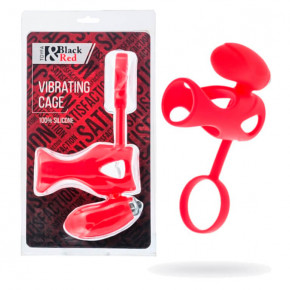 Toyfa | Насадка на член Black & Red By Toyfa з вібрацією, зі стимуляцією клітора, силікон, червоний, 14,5 см. Ціна: 596 грн