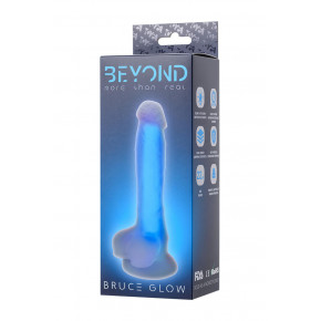 Toyfa | Фалоімітатор, що світиться в темряві, Beyond By Toyfa, Bruce Glow, силікон, прозоро-синій, 16,5 см. Ціна: 1285 грн