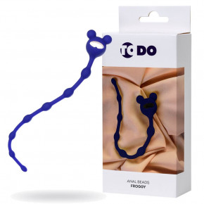 Toyfa | Анальний ланцюжок ToDo By Toyfa Froggy, силікон, синя, 27,4 см. Ціна: 160 грн