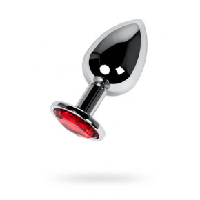 Toyfa | Silver anal plug TOYFA Metal with red round-shaped gem, length8 cm, диаметр 2,4-4 cm, weight 140 gr. Цена: 597 грн