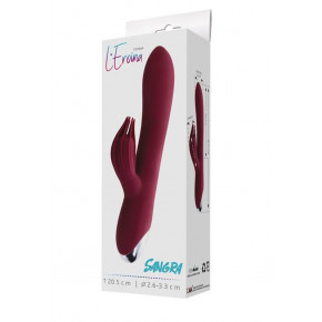 Вибратор - Vibrator with clitoral stimulator L'EROINA by TOYFA Sangra, silicone, burgundy, 20.5 cm