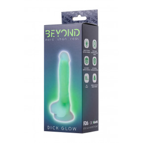 Toyfa | Фалоімітатор, що світиться в темряві, Beyond By Toyfa Dick Glow, силікон, прозоро-зелений, 18 см. Ціна: 1306 грн
