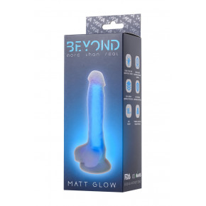 Toyfa | Фалоімітатор, що світиться в темряві, Beyond By Toyfa Matt Glow, силікон, прозоро-синій, 18 см. Ціна: 1306 грн
