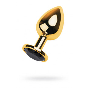 Toyfa | Golden anal plug TOYFA Metal with black heart-shaped gem, length 7 cm, diameter 1,8-3,3 cm, weight 9. Ціна: 456 грн