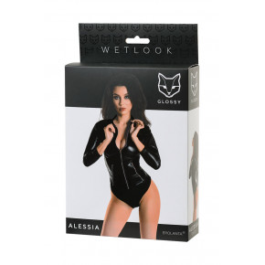Toyfa | Боді Glossy Alessia з матеріалу Wetlook на блискавки, чорний. Ціна: 304 грн