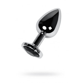 Toyfa | Silver anal plug TOYFA Metal with black round-shaped gem, length 7,5 cm, диаметр 1,8-3,4 cm, weight. Цена: 452 грн
