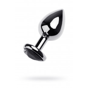 Toyfa | Анальна пробка - Silver anal plug TOYFA Metal with black heart-shaped gem, length 7 cm, diameter 1,8. Ціна: 424 грн