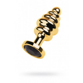Toyfa | Анальна пробка - Golden anal plug with  black gem. Ціна: 334 грн
