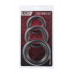 Toyfa | Cockrings Set Black&Red, silicone, black, diameter 6/5/4 cm. Ціна 245 грн. Фото: 1