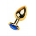 Toyfa | Gold anal plug TOYFA Metal with blue round-shaped gem, length 7,8 cm, diameter 2,3-4 cm, weight 170. Цена 558 грн. Фото: 3