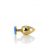 Toyfa | Gold anal plug TOYFA Metal with blue round-shaped gem, length 7,8 cm, diameter 2,3-4 cm, weight 170. Цена 558 грн. Фото: 4