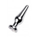 Toyfa | Срібляста анальна пробка Toyfa Metal Silver 3.5" з білим каменем. Ціна 386 грн. Фото: 1