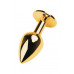 Toyfa | Golden anal plug TOYFA Metal with black heart-shaped gem, length 7 cm, diameter 1,8-3,3 cm, weight 9. Ціна 456 грн. Фото: 1