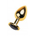 Toyfa | Golden anal plug TOYFA Metal with black heart-shaped gem, length 7 cm, diameter 1,8-3,3 cm, weight 9. Ціна 456 грн. Фото: 3