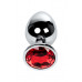 Toyfa | Silver anal plug TOYFA Metal with red round-shaped gem, length8 cm, diameter 2,4-4 cm, weight 140 gr. Ціна 597 грн. Фото: 1