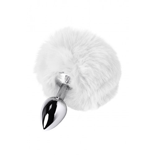 Toyfa | Анальная втулка Toyfa Metal, маленькая, металл + искусственный мех, серебристая, с белым хвостиком. Цена 507 грн. Фото: 4