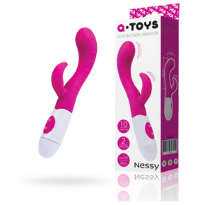 Toyfa | Вібратор з кліторальний стимулятором Toyfa A-Toys Nessy, силікон, рожевий, 20 см. Ціна: 897 грн