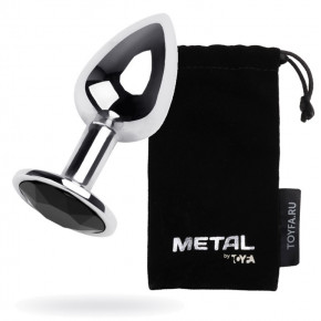 Toyfa | Анальна пробка Metal By Toyfa, метал, сріблястий, з кристалом кольору турмалін, 7 см, ø 2,8 см, 50 г. Ціна: 340 грн