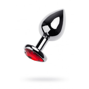 Toyfa | Silver anal plug TOYFA Metal with red heart-shaped gem, length 7 cm, diameter 2,3-3,4 cm, weight 94. Цена: 518 грн