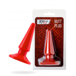 Анальна пробка Black & Red By Toyfa, водонепроникна, ПВХ, червона, 10 см, ø 3 см