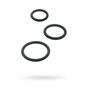 Toyfa | Cockrings Set Black&Red, silicone, black, diameter 6/5/4 cm. Ціна: 245 грн