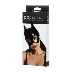 Маска кошки Glossy из материала Wetlook, черный