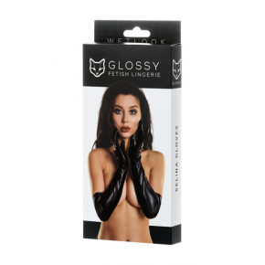 Toyfa | Перчатки Glossy из материала Wetlook выше локтя, черный. Цена: 518 грн