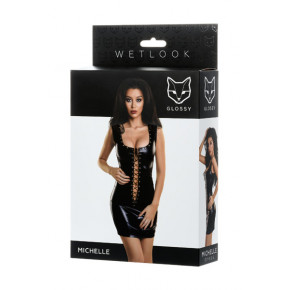 Toyfa | Футболка Glossy з матеріалу Wetlook з заклепками, чорний. Ціна: 691 грн