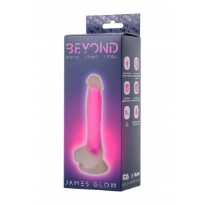 Toyfa | Фаллоимитатор, светящийся в темноте, Beyond By Toyfa James Glow, силикон, прозрачно-розовый, 18 см. Цена: 831 грн