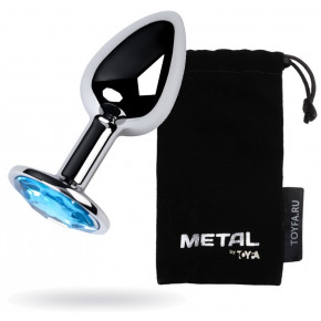 Анальный страз Metal By Toyfa с кристаллом цвета топаз, 7 см,? 2,8 см, 50 г