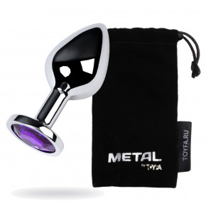 Toyfa | Анальний страз Metal By Toyfa, метал, сріблястий, з кристалом кольору аметист, 8 см, ø 3,4 см, 85 г. Ціна: 502 грн