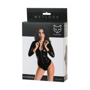 Toyfa | Боди Glossy Alessia из материала Wetlook на молнии, черный. Цена: 1 188 грн