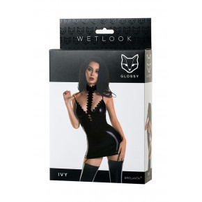 Toyfa | Сукня з чокером Glossy Ivy з матеріалу Wetlook, чорне. Ціна: 431 грн