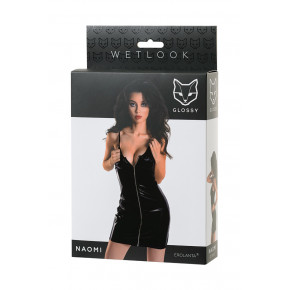Футболка Glossy Naomi из материала Wetlook, черный
