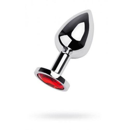 Toyfa | Анальный страз Metal By Toyfa, металл, серебристый, с кристаллом цвета рубин, 8 см, ø 3,4 см, 85 г. Ціна 502 грн