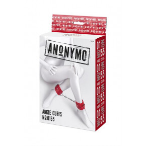 Наручники - Anonymo handcuffs, PU leather, red, 27 cm